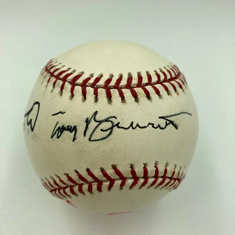 Tony Bennett Josh Groban 2002 World Series Performers Signed WS Baseball JSA COA
