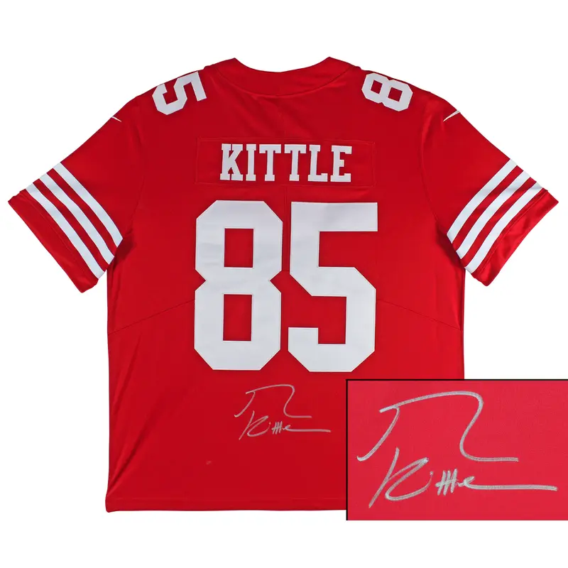 49ers George Kittle Authentic Signed Red Nike Elite Jersey BAS Witnessed