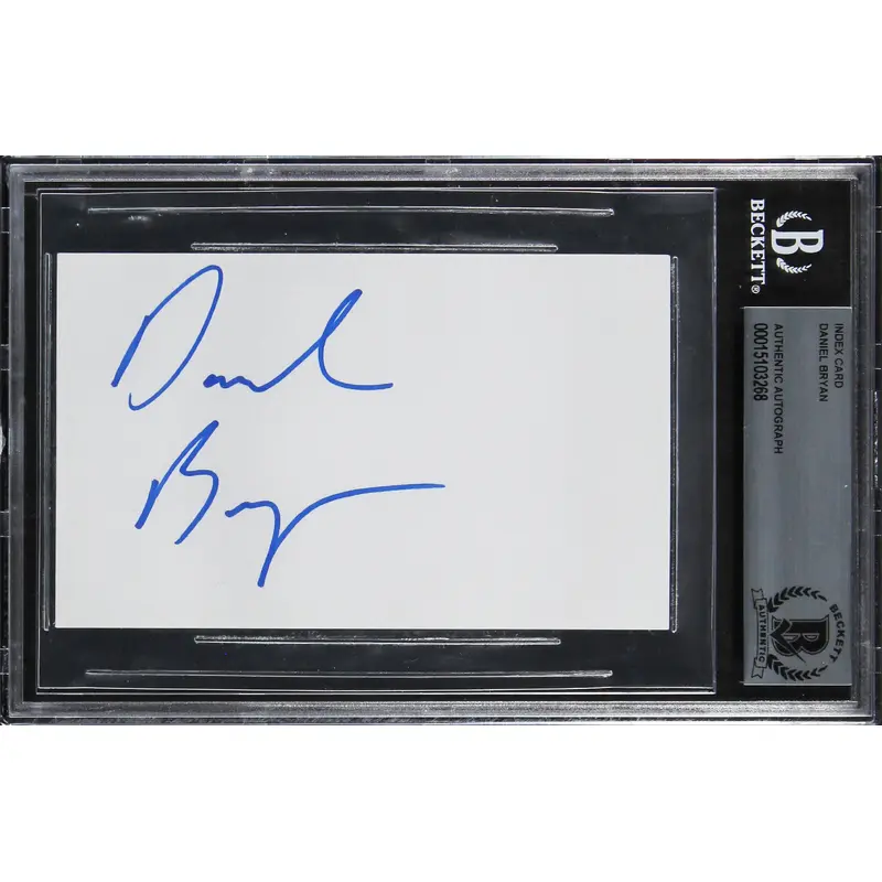Daniel Bryan WWE Authentic Signed 3x5 Index Card Autographed BAS Slabbed 4