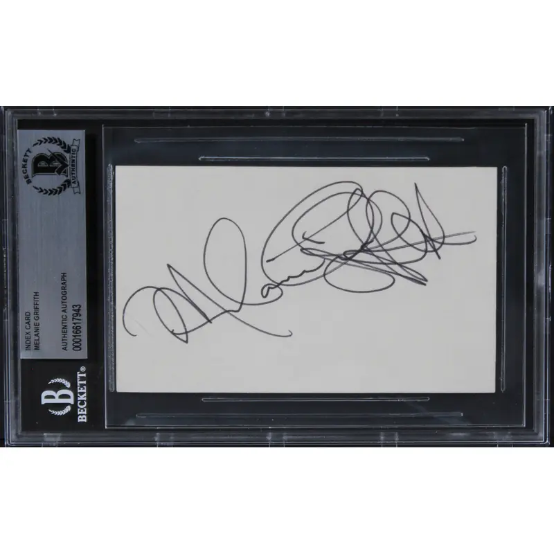 Melanie Griffith Fear City Authentic Signed 3x5 Index Card BAS Slabbed 2