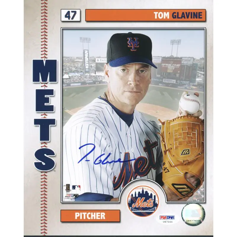 Mets Tom Glavine Signed Authentic 8X10 Photo Autographed PSA/DNA #U67544