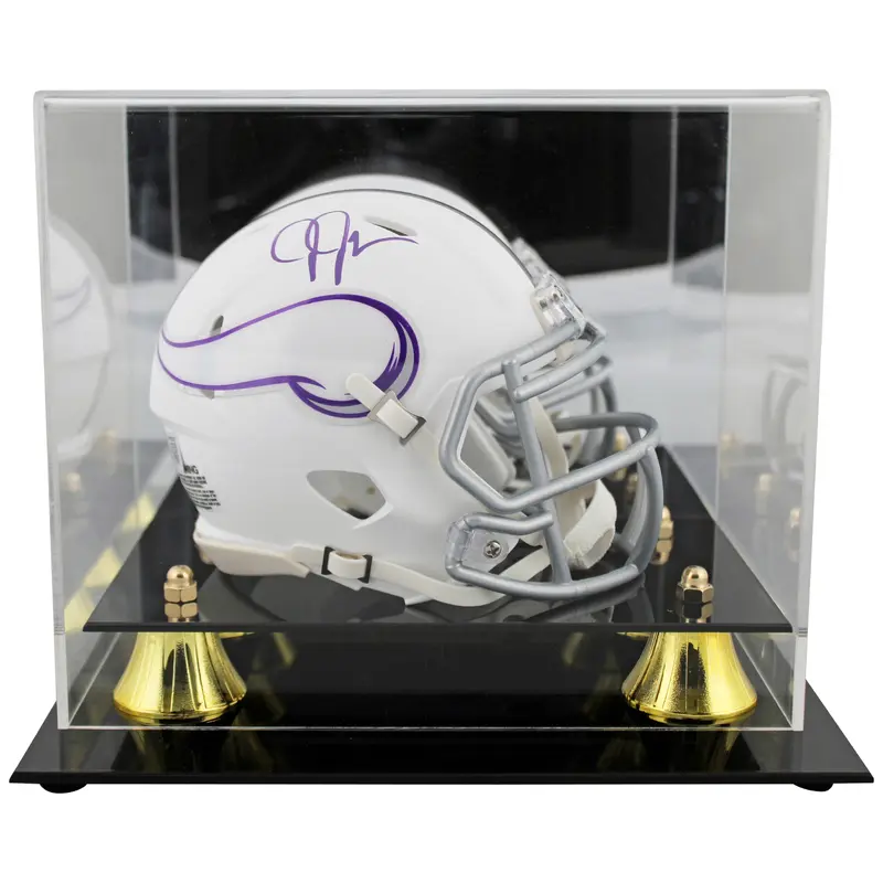 Vikings Justin Jefferson Signed 2024 Alt Speed Mini Helmet W/ Case BAS Witnessed