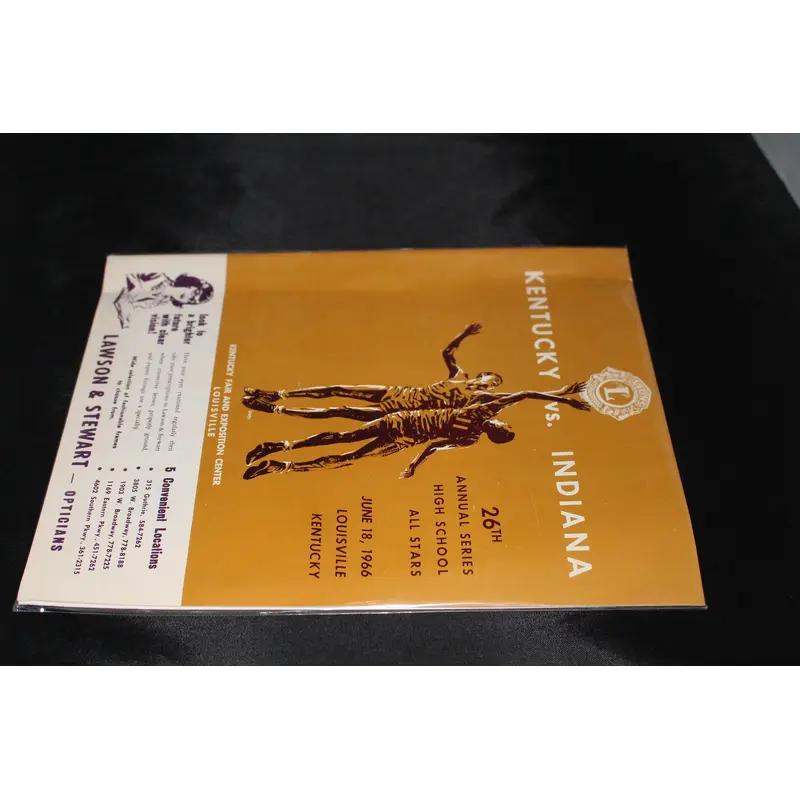 1966 Kentucky vs Indiana High School Basketball All Star Game Program