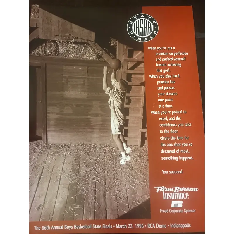 1996 Indiana High School Basketball STate Finals Program