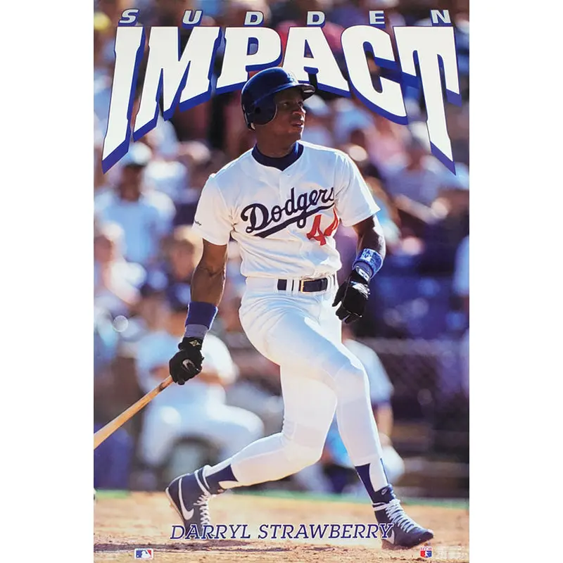 Darryl Strawberry "Sudden Impact" LA Dodgers Poster - Costacos Brothers 1991