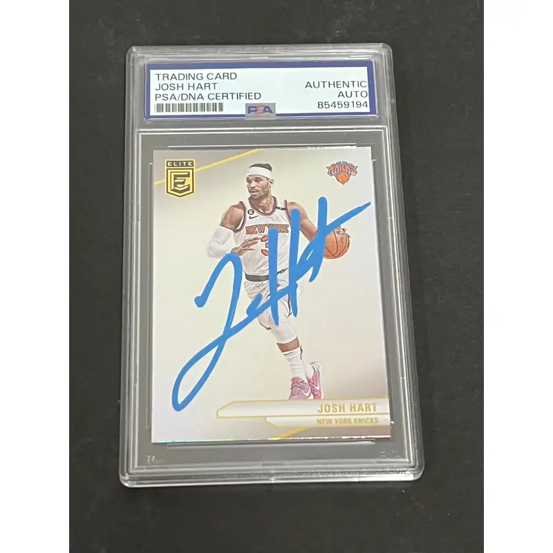 2023-24 Panini Donruss Elite #50 JOSH HART Signed Card AUTO 10 PSA Slabbed Knicks