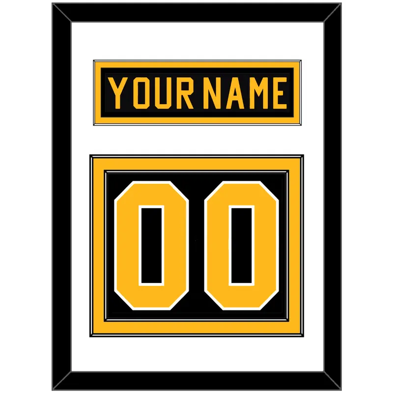Pittsburgh Nameplate & Number (Back) - Road Black (1981-1984) - Double Mat 1