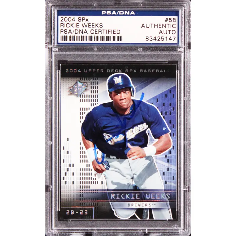Brewers Rickie Weeks Authentic Signed 2004 SPx #58 Card PSA/DNA Slabbed