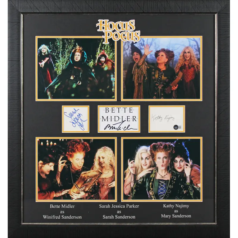 Hocus Pocus (3) Parker, Midler & Najimy Signed Framed Display BAS #AD38608