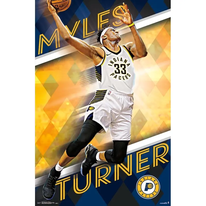Myles Turner "Soaring" Indiana Pacers NBA Basketball Action Poster - Trends 2018