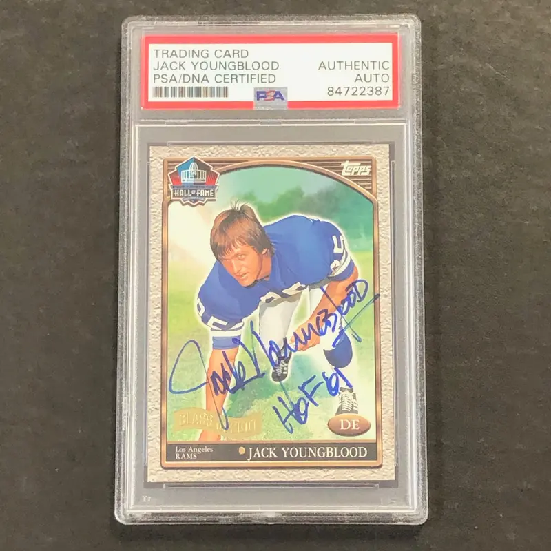 2001 Topps Football #JY Signed Card Jack Youngblood PSA Slabbed Auto Rams