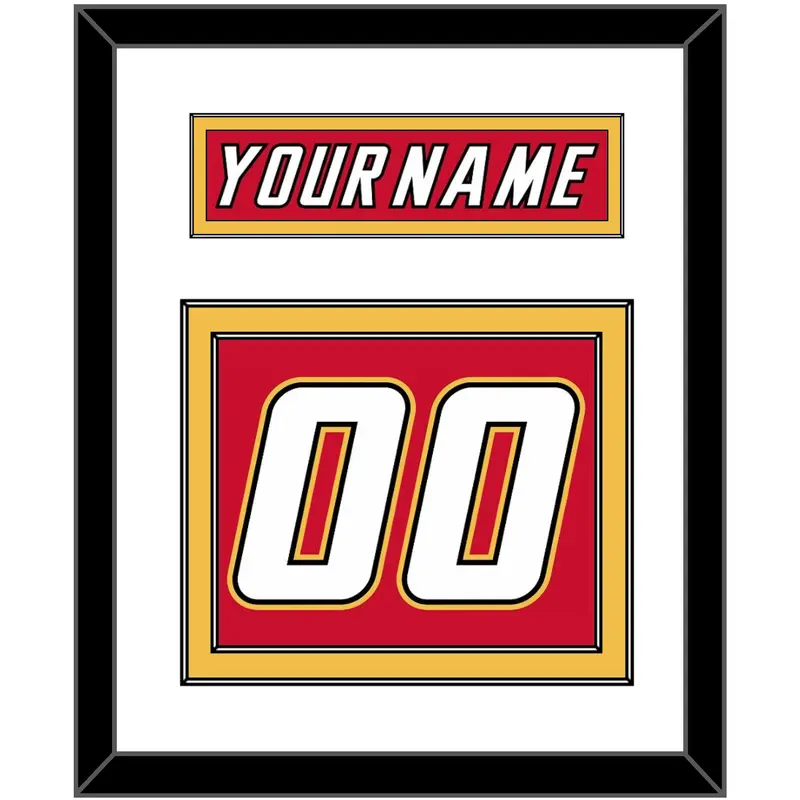Calgary Nameplate & Number (Back) - Road Red (1995-2000) - Double Mat 1