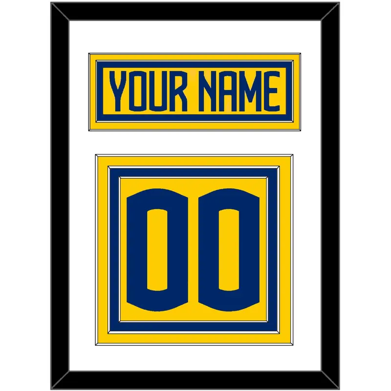 Sweden Men's Hockey Nameplate & Number (Back) - 2025 4 Nations Gold - Triple Mat 1
