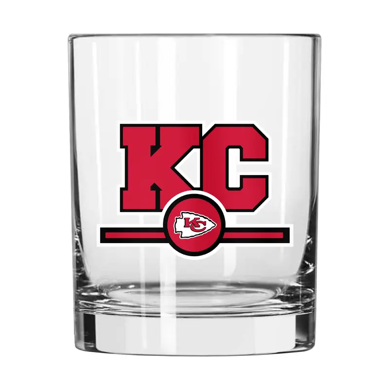 Kansas City Chiefs 14oz Letterman Rocks Glass