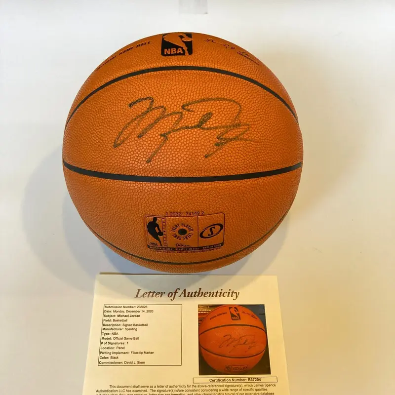 Michael Jordan Signed Spalding Official NBA Game Basketball JSA COA