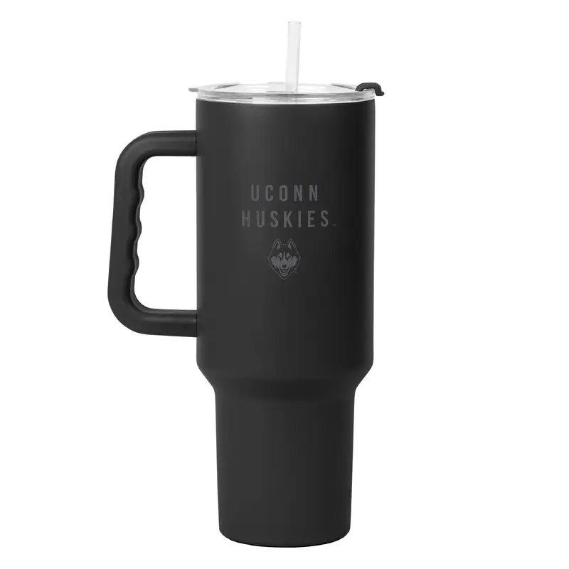 UConn 40oz Black Tonal Powder Coat Tumbler