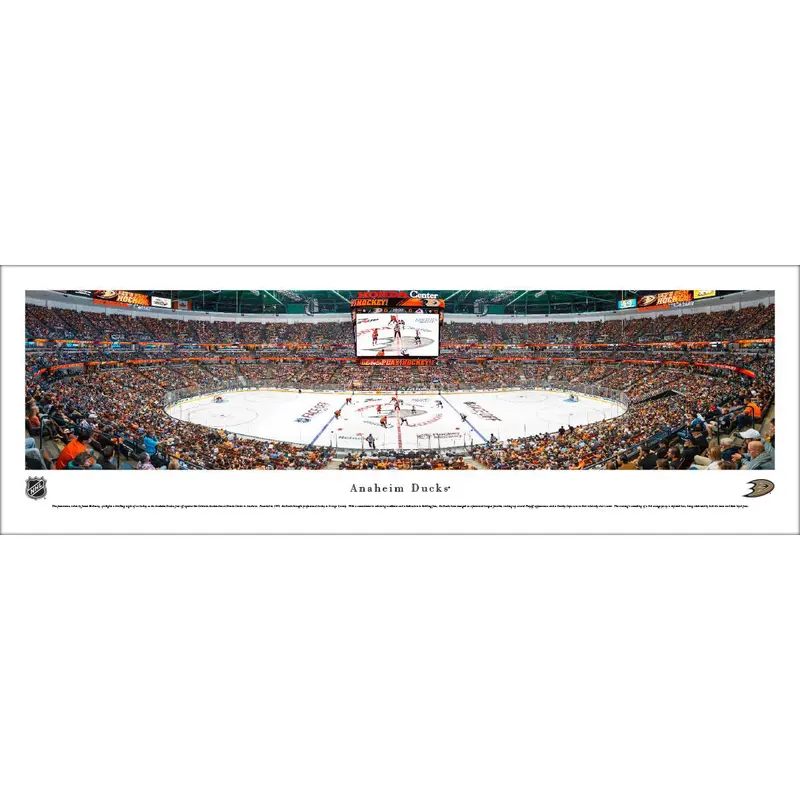 Anaheim Ducks Honda Center NHL Game Night Panoramic Poster Print - Blakeway Worldwide