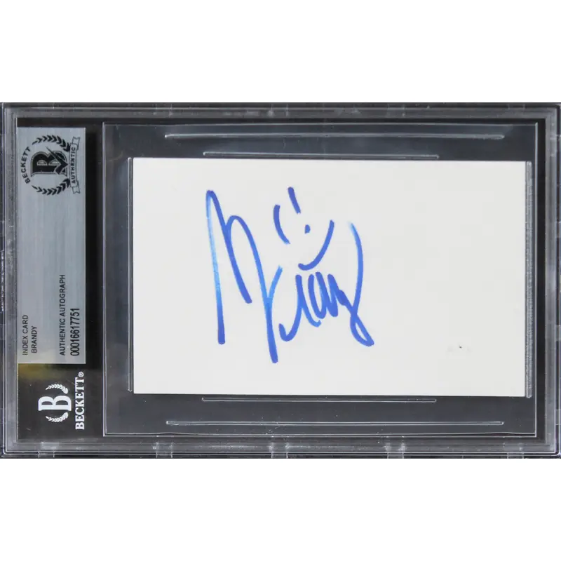 Brandy Singer "Smiley Face" Authentic Signed 3x5 Index Card BAS Slabbed 1