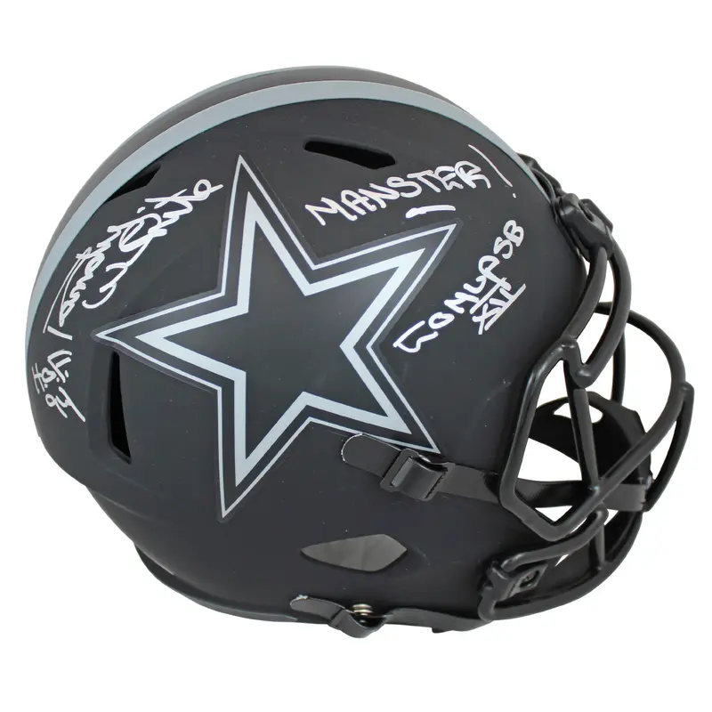 Cowboys Randy White "3x Insc" Signed Eclipse Full Size Speed Rep Helmet BAS Wit