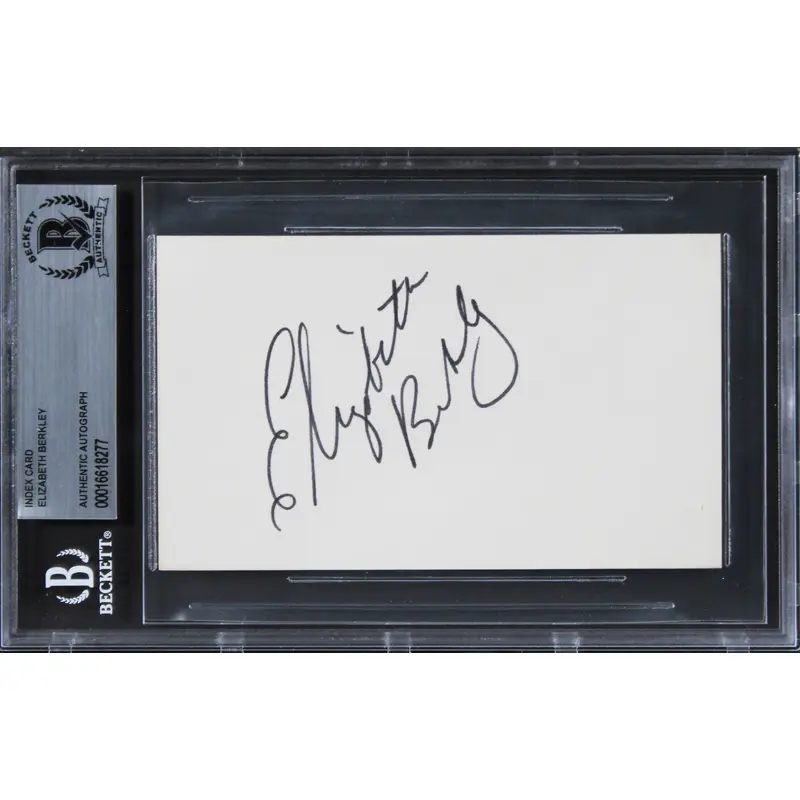 Elizabeth Berkley Saved By The Bell Signed 3x5 Index Card BAS Slabbed 2