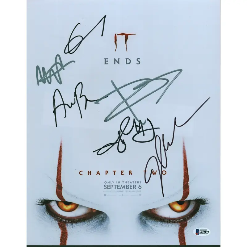 IT Chapter Two (6) Skarsgard, Bean, Chastain +3 Signed 11x14 Photo BAS #A39179