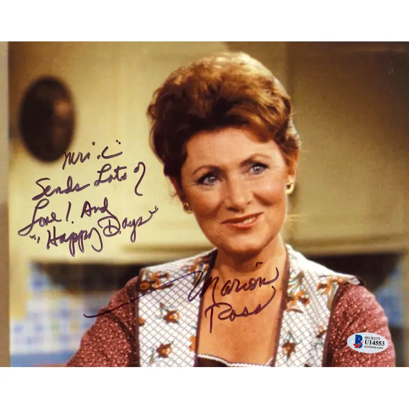 Marion Ross Happy Days "Mrs. C Sends Lots Of Love" Signed 8x10 Photo BAS #U14553