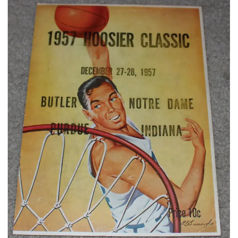 1957 Hoosier Classic Basketball Program, Butler, Indiana University, Notre Dame, Purdue