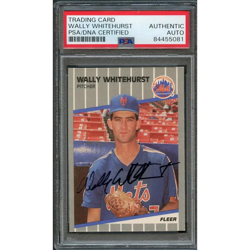 1989 Fleer Update Baseball # U-103 Wally Whitehurst Signed Card PSA Slabbed Auto Mets