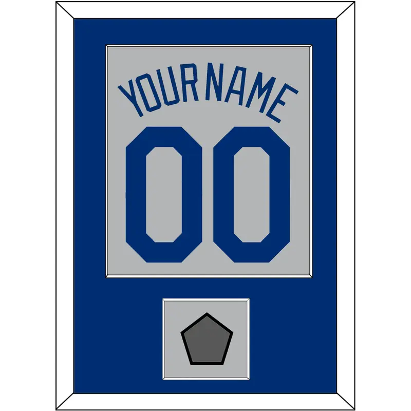 Los Angeles Name, Number & World Series Champions Patch - Road Gray - Single Mat 2