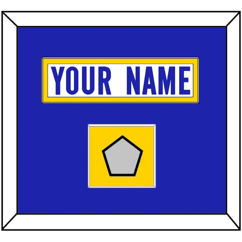 Los Angeles Nameplate & 2X Super Bowl Champions Patch - Road White - Single Mat 3
