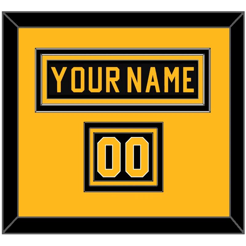 Pittsburgh Nameplate & Number (Shoulder) - Road Black (1981-1984) - Triple Mat 2
