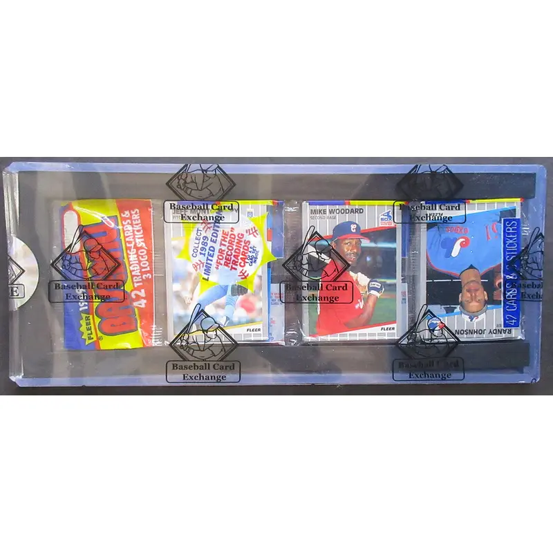 1989 Fleer Baseball Unopened Rack Pack (BBCE) (Randy Johnson Top) (26119)