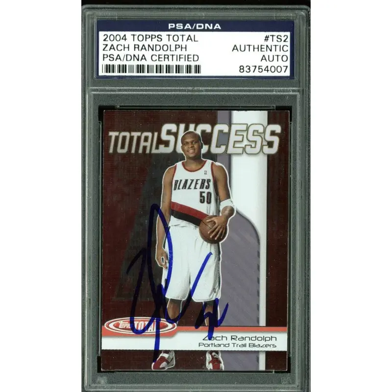 Blazers Zach Randolph Signed Card 2004 Topps Total #TS2 PSA Slabbed #83754007