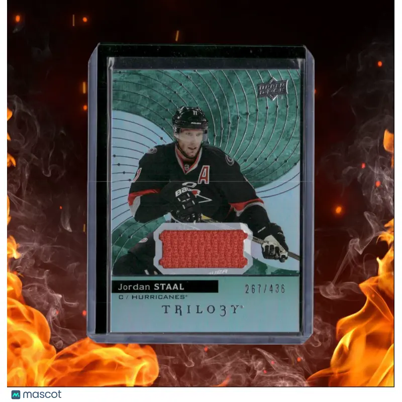 2017-18 Upper Deck Trilogy Jordan Staal Relics Jersey Green 267/436 #29