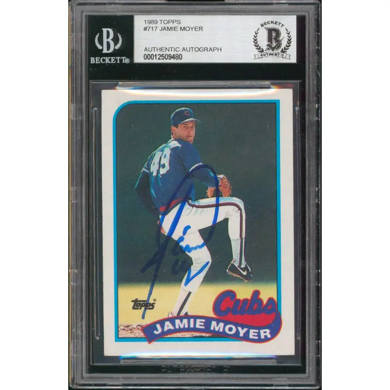 Cubs Jamie Moyer Authentic Signed 1989 Topps #717 Card Autographed BAS Slabbed