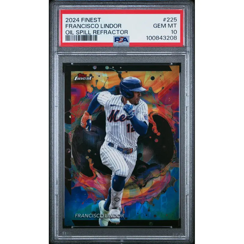 Francisco Lindor 2024 Topps Finest Oil Spill Refractor #225 PSA 10 Gem Mint