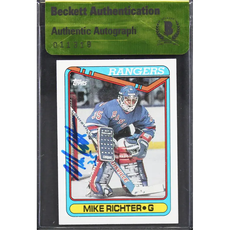 Rangers Mike Richter Authentic Signed 1990 Topps #330 Card BAS #11319