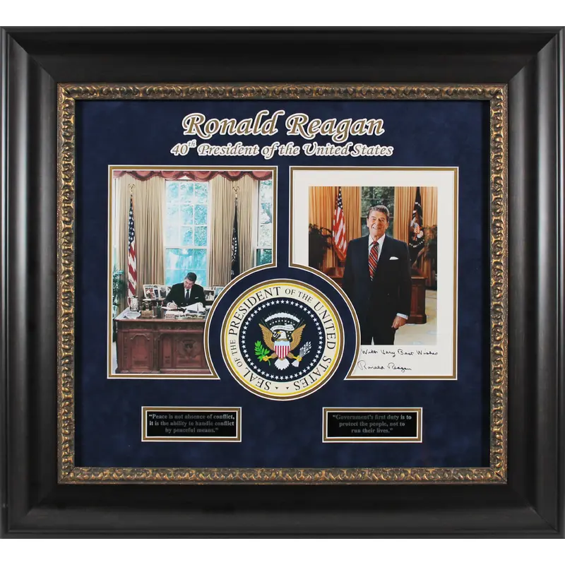 Ronald Reagan "Best Wishes" Authentic Signed 8x10 Framed Photo BAS #AC26946