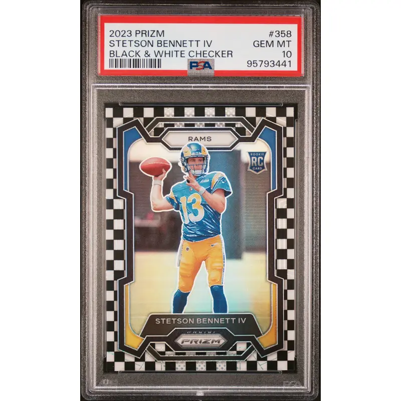 Stetson Bennett 2023 Panini Prizm Rookie #358 Black and White Checker PSA 10 Gem Mint