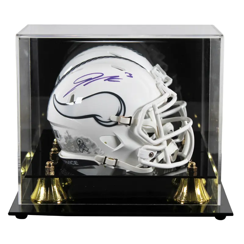 Vikings Jordan Addison Signed STS III Speed Mini Helmet W/ Case BAS Witnessed