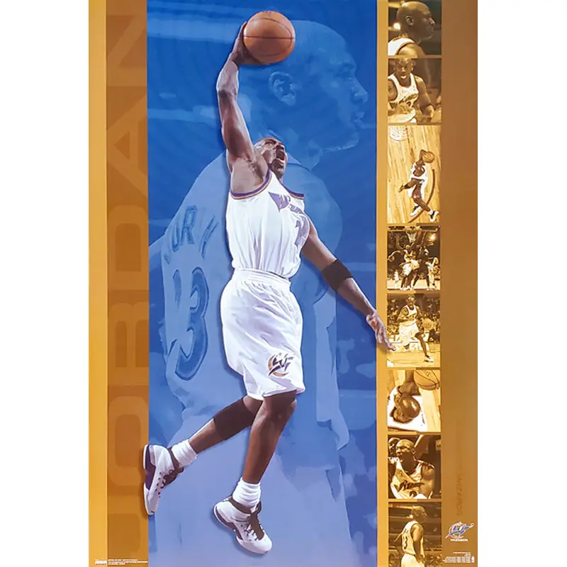Michael Jordan "Golden" Washington Wizards NBA Action Poster - Costacos 2002