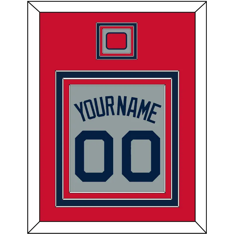 Boston Name, Number & Logo Patch - Road Gray (2009-2013) - Triple Mat 2