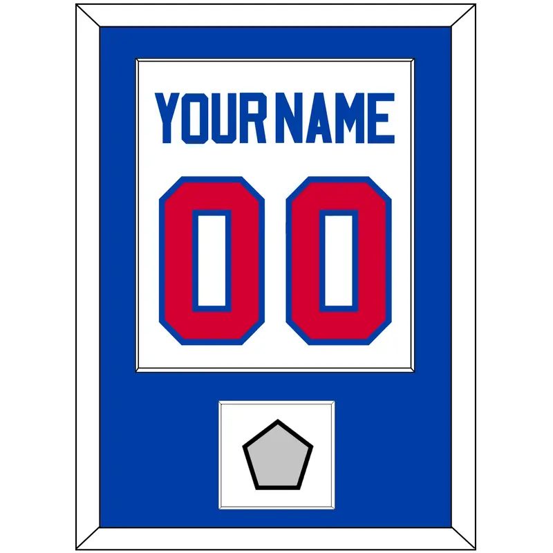 Detroit Name & Number With 2X Champions Patch - Home White (1983-1996) - Single Mat 1