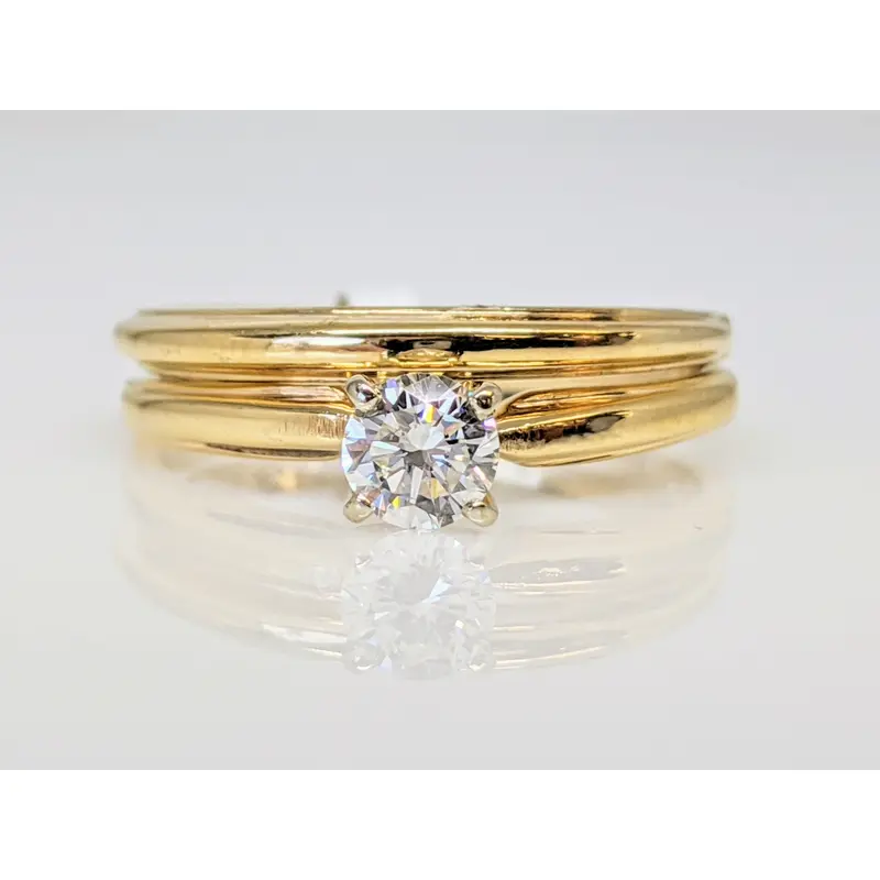 14K .34 CARAT TOTAL SI J DIAMOND ROUND ESTATE SET