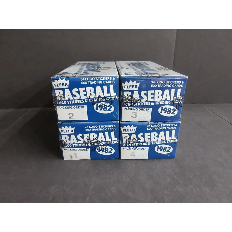 1982 Fleer Baseball Unopened Vending Boxes (Lot of 4) (FASC)