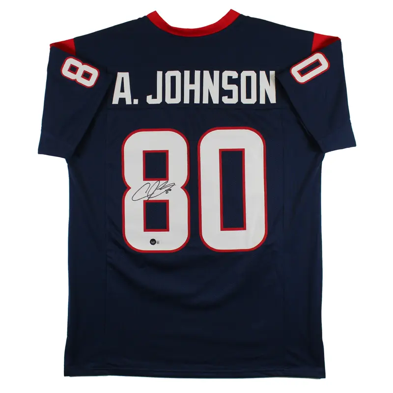 Andre Johnson Authentic Signed Navy Blue Pro Style Jersey BAS Witnessed