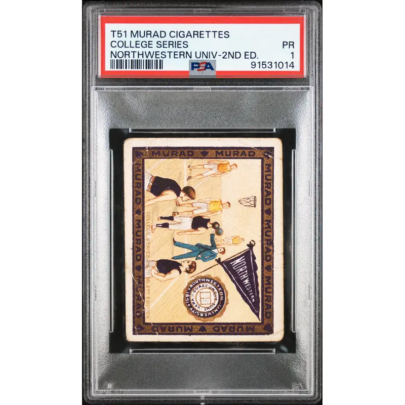 Northwestern 1909 T51 Murad Cigarettes College Series PSA 1 Poor