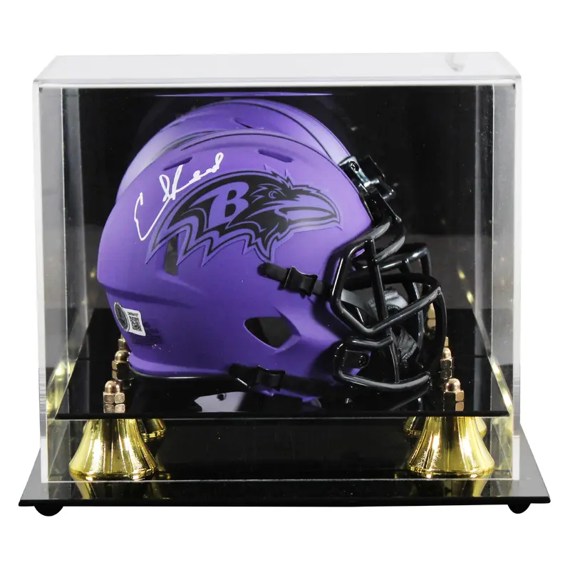 Ravens Ed Reed Authentic Signed Rave Speed Mini Helmet W/ Case BAS Witnessed
