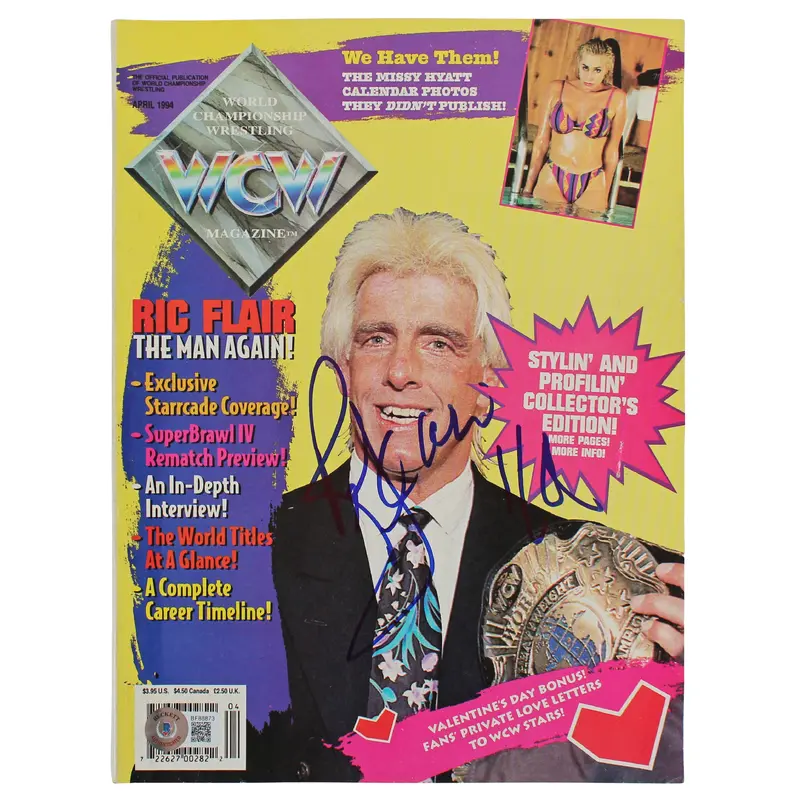 Rick Flair Authentic Signed April 1994 WCW Magazine Autographed BAS #BF88873