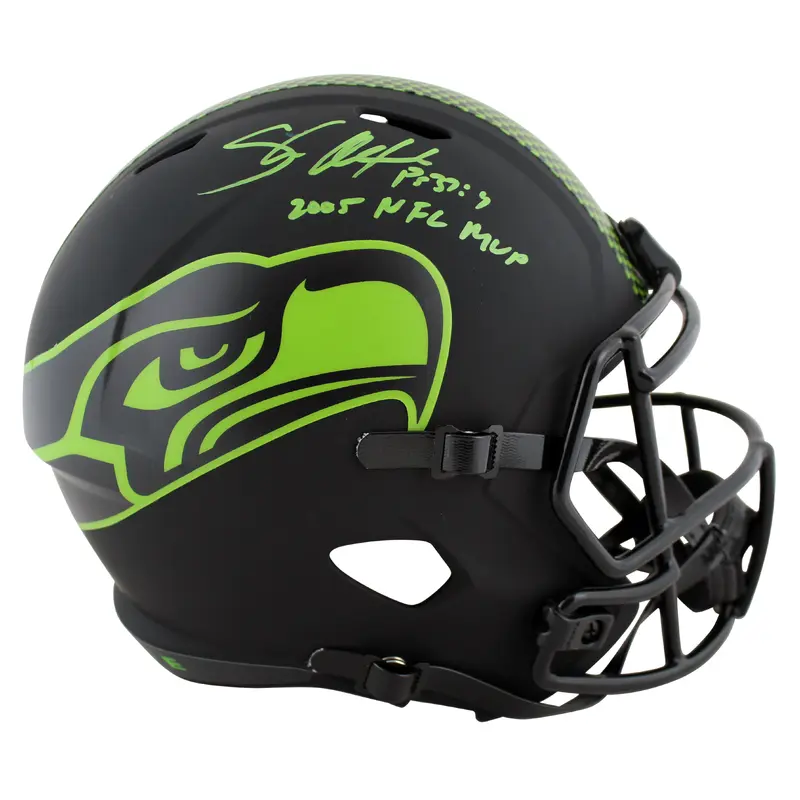 Seahawks Shaun Alexander NFL MVP Signed Eclipse Full Size Speed Rep Helmet BAS W